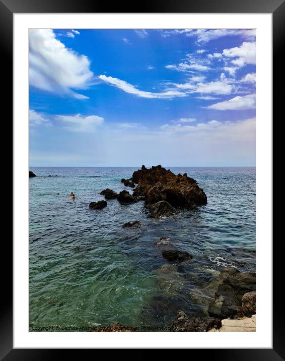 Coastline of Puerto del Carmen, Lanzarote Framed Mounted Print by Belinda Ahamed