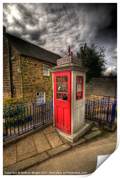 Country phone box Print by Nathan Wright