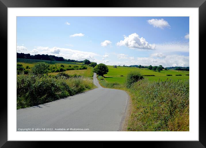 Country road in Derbyshire. Framed Mounted Print by john hill
