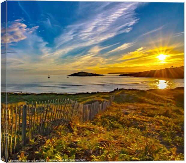 Mesmerizing Sunset Over Devon Coast Canvas Print by Ian Stone
