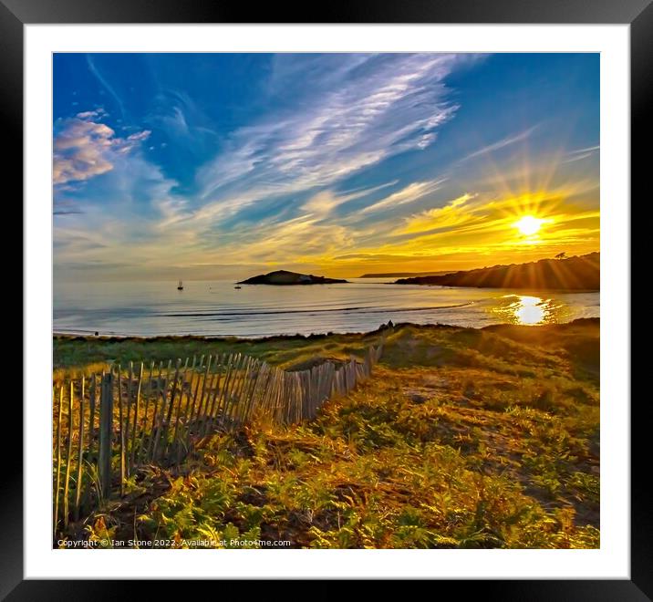 Mesmerizing Sunset Over Devon Coast Framed Mounted Print by Ian Stone