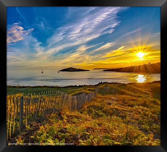 Mesmerizing Sunset Over Devon Coast Framed Print by Ian Stone