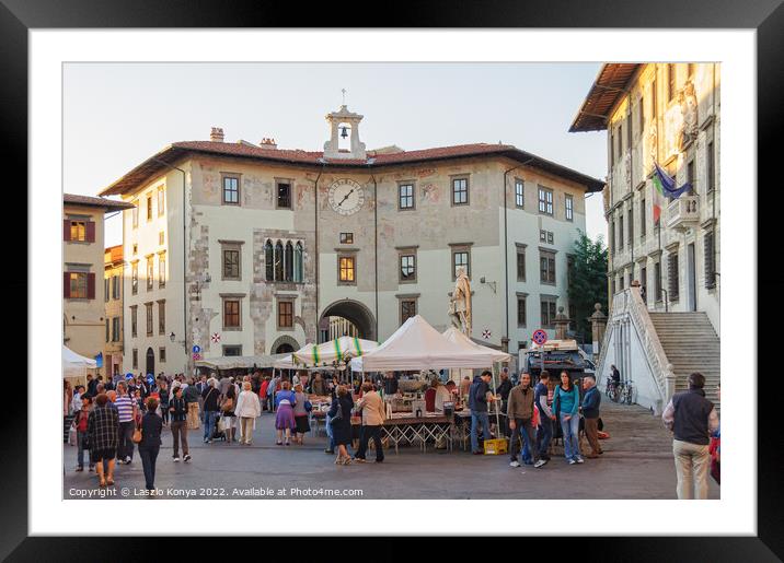 Piazza dei Cavalieri - Pisa Framed Mounted Print by Laszlo Konya