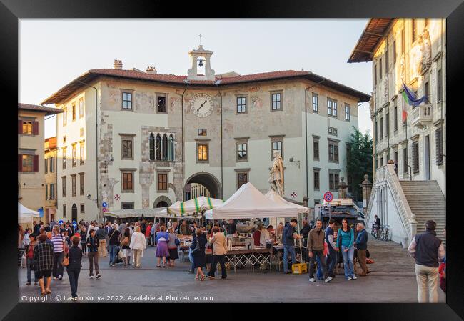 Piazza dei Cavalieri - Pisa Framed Print by Laszlo Konya