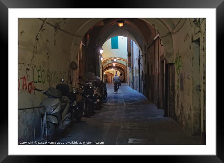 Via delle Sette Volte - Pisa Framed Mounted Print by Laszlo Konya