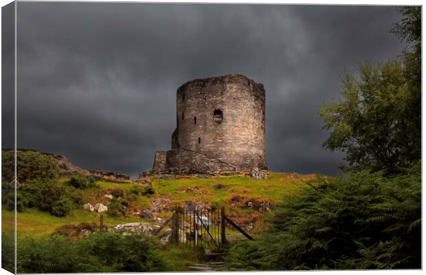 Stormy sky at Dolbadarn Castle Canvas Print by Leighton Collins