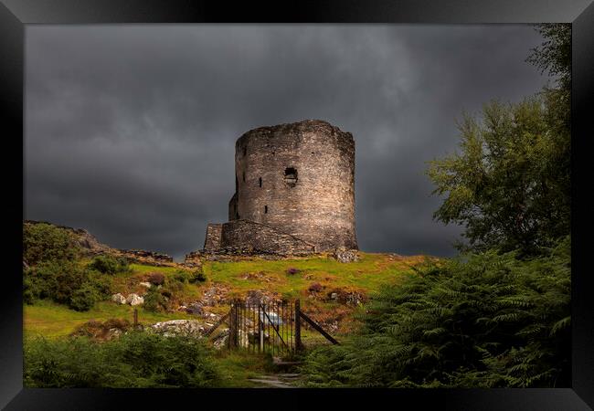 Stormy sky at Dolbadarn Castle Framed Print by Leighton Collins