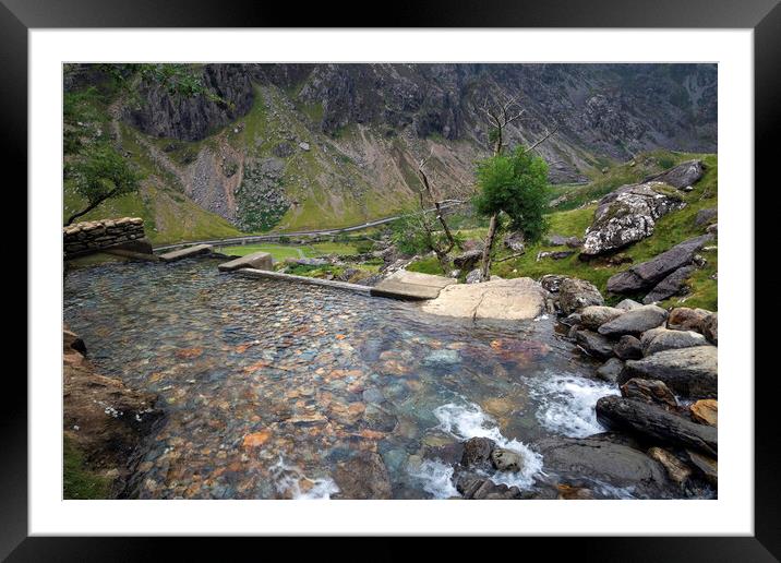 The infinity pool in Snowdonia Framed Mounted Print by Leighton Collins