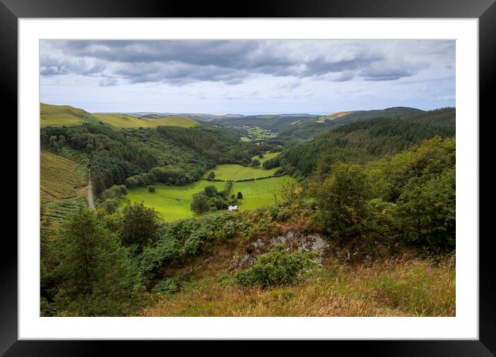 The Dyffryn Melindwr valley in Mid Wales Framed Mounted Print by Leighton Collins