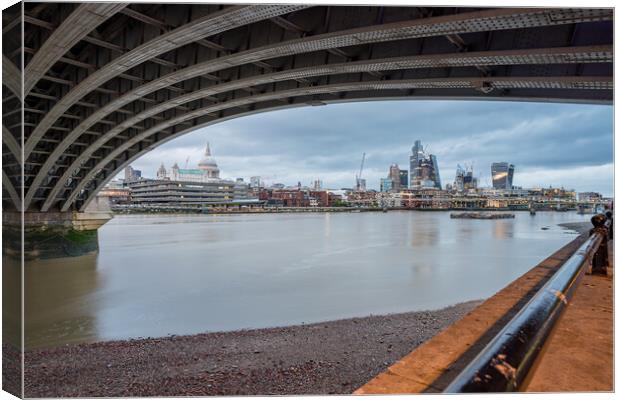 Square Mile framed by Cannon Street Railway Bridge Canvas Print by Jason Wells