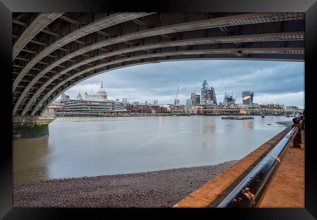 Square Mile framed by Cannon Street Railway Bridge Framed Print by Jason Wells