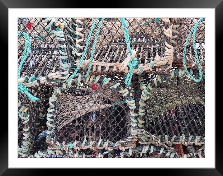 Abstract shape. Crab pots Framed Mounted Print by Les Schofield