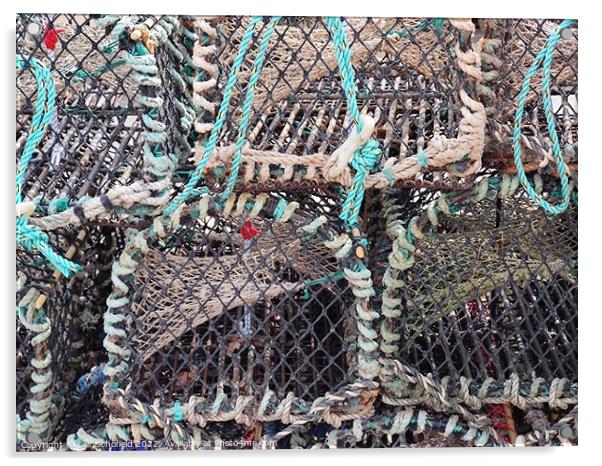 Abstract shape. Crab pots Acrylic by Les Schofield