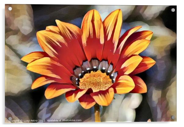 Macro flower portrait of a beautiful garden flower Acrylic by Luigi Petro