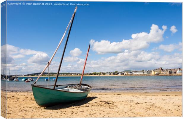 Boat in Elie Harbour Fife Scotland Canvas Print by Pearl Bucknall
