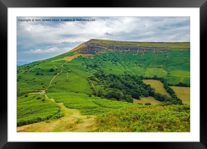 Mynydd Troed from Mynydd Llangorse Black Mountains Framed Mounted Print by Nick Jenkins
