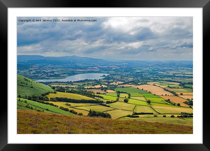 View across Llangorse Lake from Mynydd Llangorse B Framed Mounted Print by Nick Jenkins