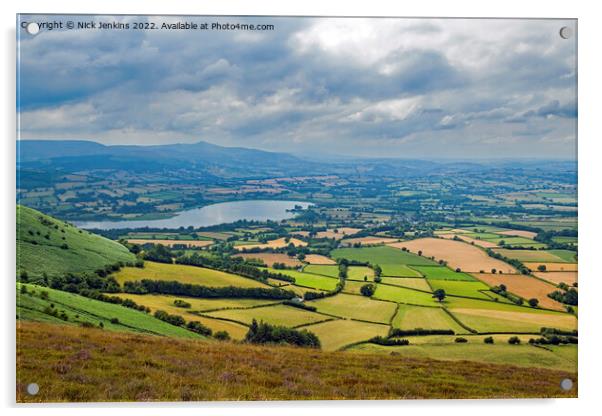 View across Llangorse Lake from Mynydd Llangorse B Acrylic by Nick Jenkins