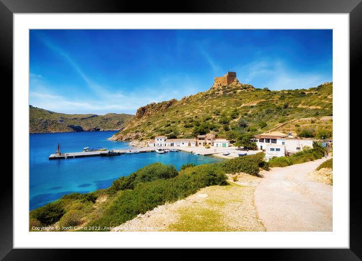 Port of Cabrera and the Castle - CR2204-7340-ORT Framed Mounted Print by Jordi Carrio