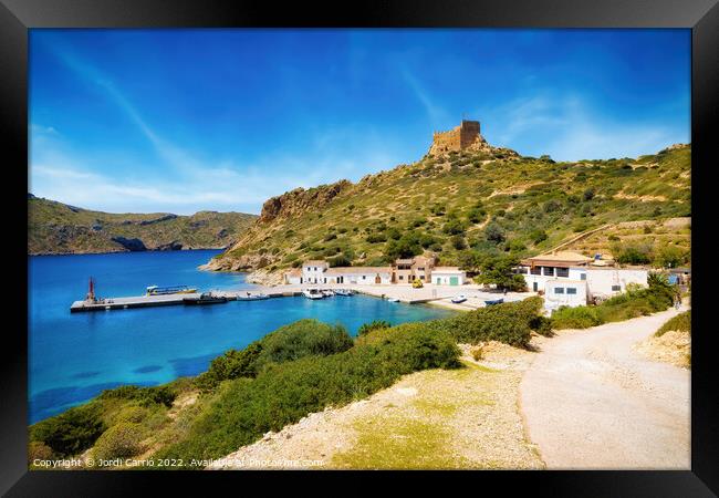 Port of Cabrera and the Castle - CR2204-7340-ORT Framed Print by Jordi Carrio