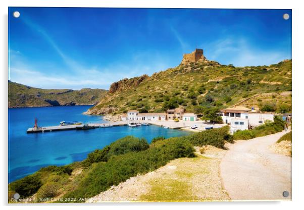 Port of Cabrera and the Castle - CR2204-7340-ORT Acrylic by Jordi Carrio