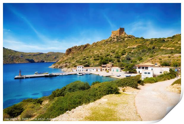 Port of Cabrera and the Castle - CR2204-7340-ORT Print by Jordi Carrio