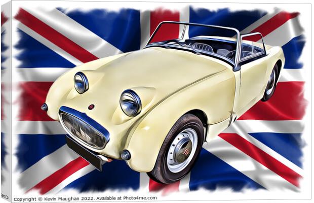 Vintage Cream Austin Healey Sprite Canvas Print by Kevin Maughan