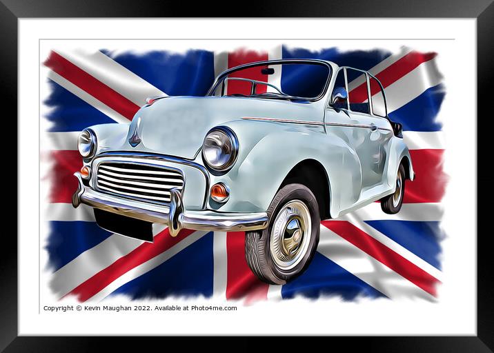 Timeless Elegance: A 1958 Morris Minor Convertible Framed Mounted Print by Kevin Maughan