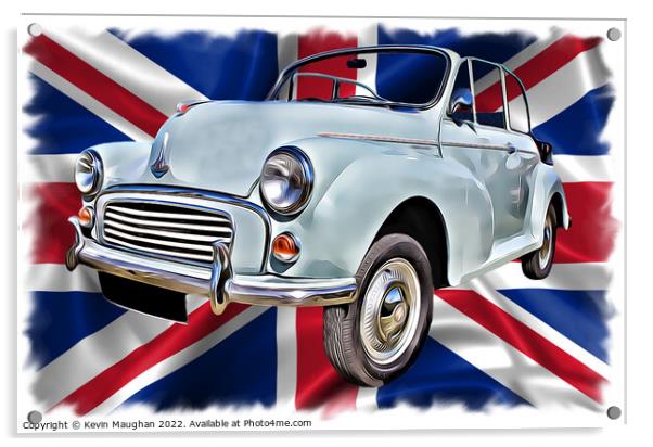 Timeless Elegance: A 1958 Morris Minor Convertible Acrylic by Kevin Maughan