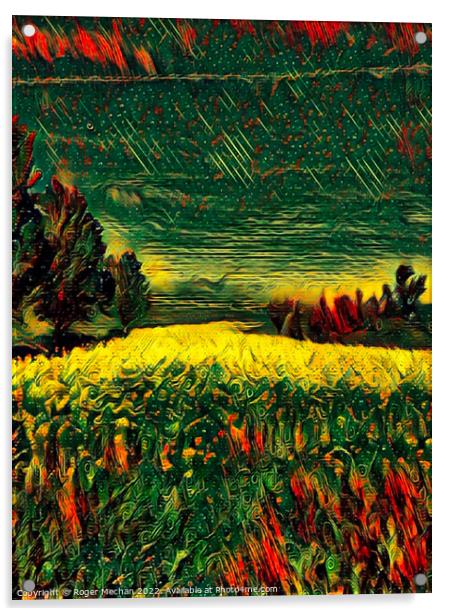 Radiant Rapeseed Fields Acrylic by Roger Mechan