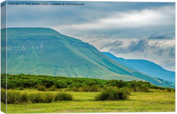 Twmpa facing north on the edge of the Black Mounta Canvas Print by Nick Jenkins