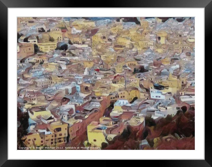 Enchanting Fez Rooftops Framed Mounted Print by Roger Mechan