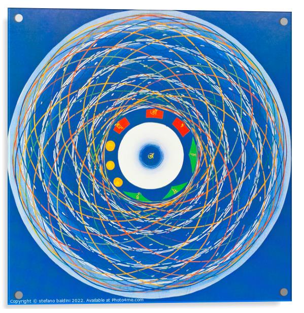 Om cosmo Mandala, depicting the wholeness, unity and renewal,Nep Acrylic by stefano baldini
