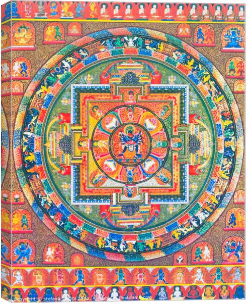 Chakrasambhara Mandala, depicting the main deity Sambhara embrac Canvas Print by stefano baldini