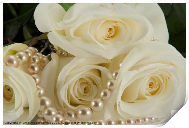 Roses and Pearls Print by Christine Kerioak