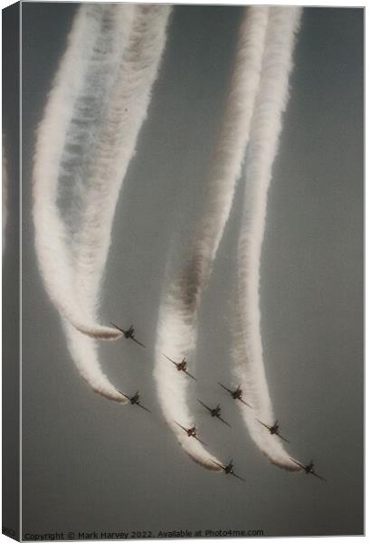 The Red Arrows  Canvas Print by Mark Harvey