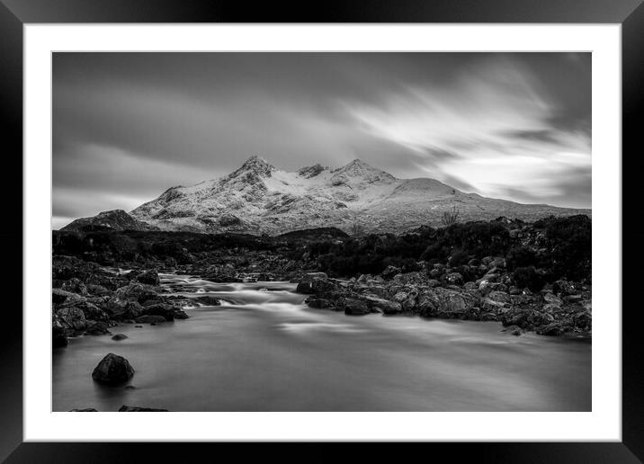 Sgurr nan Gillean and the River Sligachan Framed Mounted Print by Derek Beattie