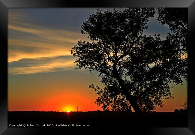 Sky with Sunset and tree Framed Print by Robert Brozek