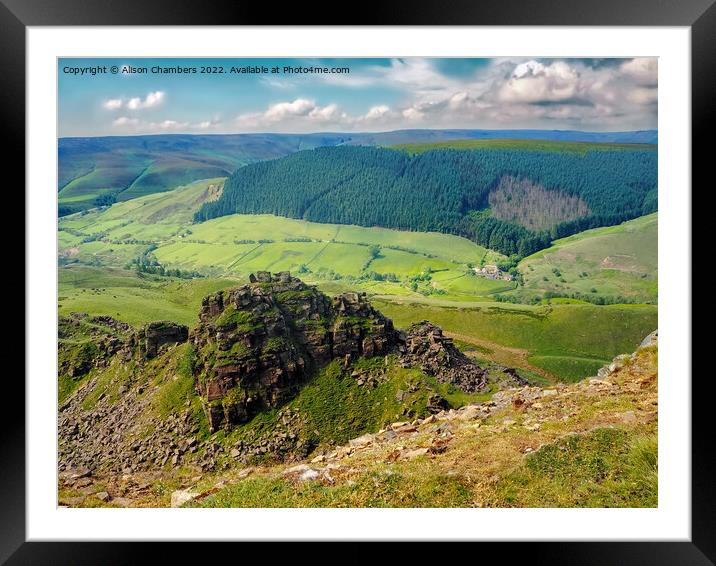 Alport Castles Framed Mounted Print by Alison Chambers