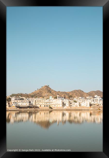 Pushkar lake in India Framed Print by Sanga Park