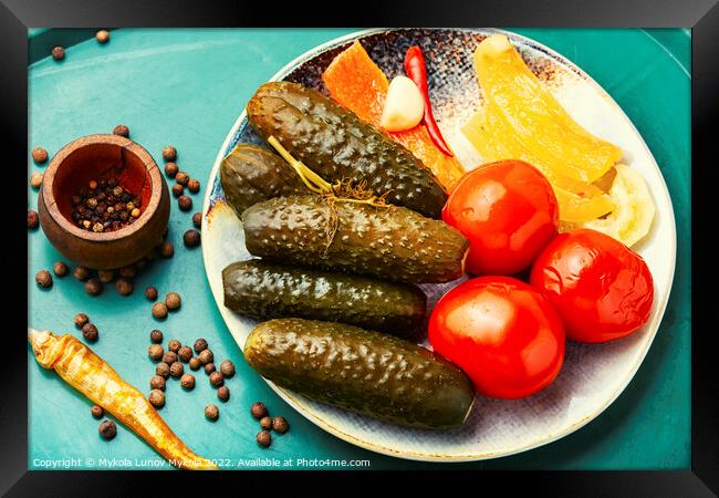 Marinated, pickled vegetables. Framed Print by Mykola Lunov Mykola