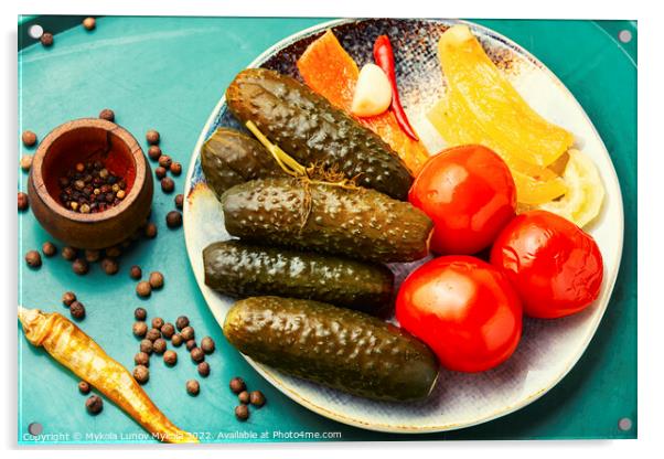 Marinated, pickled vegetables. Acrylic by Mykola Lunov Mykola