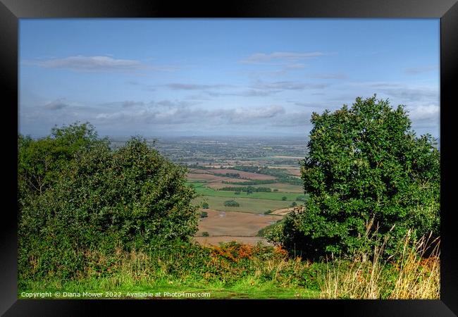 A view from the Wrekin  Shropshire Framed Print by Diana Mower