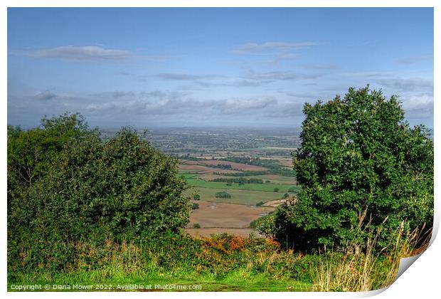 A view from the Wrekin  Shropshire Print by Diana Mower