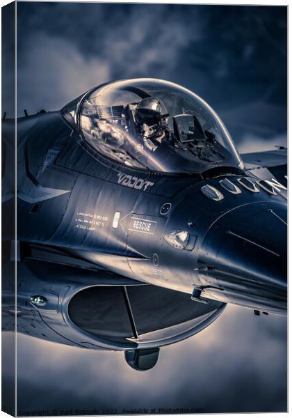 Closeup on the F16 fighterjet Canvas Print by Bart Rosselle