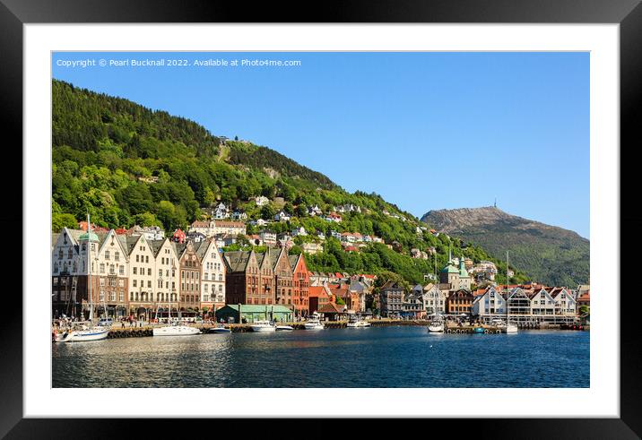 Bergen Old Town Harbour Norway Framed Mounted Print by Pearl Bucknall