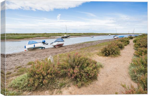Boats moored at Blakeney Canvas Print by Jason Wells