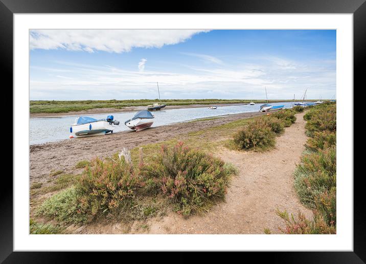 Boats moored at Blakeney Framed Mounted Print by Jason Wells
