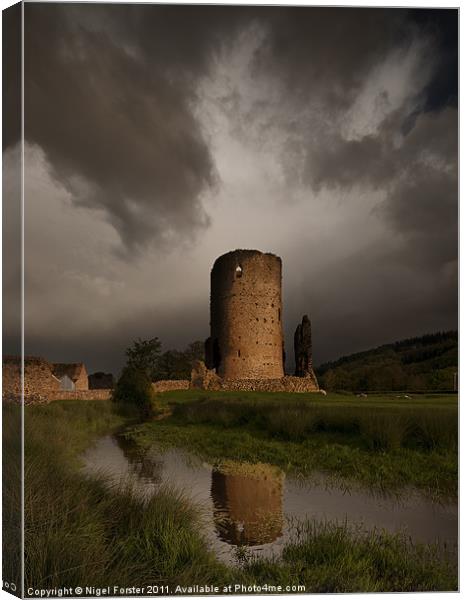 Tretower Storm Canvas Print by Creative Photography Wales