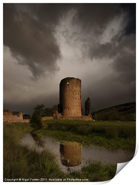 Tretower Storm Print by Creative Photography Wales